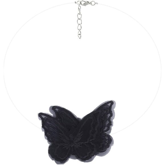 Delicate White Lace Adjustable Butterfly Choker - Unique Jewelry for Women - Picture 7 of 7